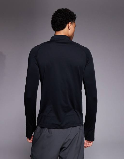 4505 - Top ajusté de running à col zippé et manches longues - Noir, 3 de 5