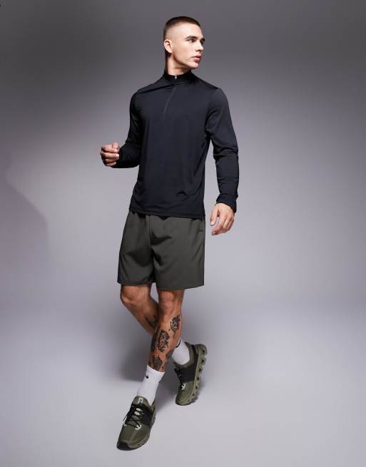 4505 - Top de sport à manches longues et col zippé en tissu séchage rapide - Noir , 3 de 4