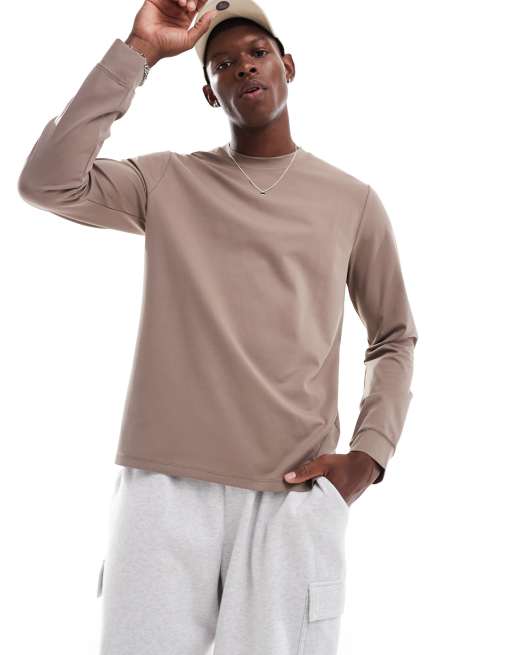 4505 - Top thermique de course en tissu gaufré à manches longues - Gris taupe , 3 de 4