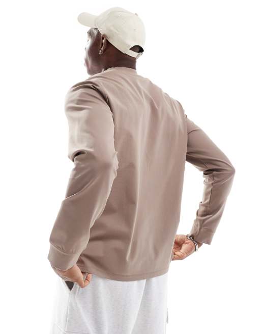 4505 - Top thermique de course en tissu gaufré à manches longues - Gris taupe , 4 de 4