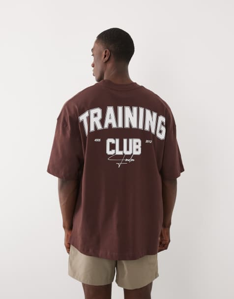4505 - Training Club - Brun oversized T-shirt i kraftig bomuld - view 1