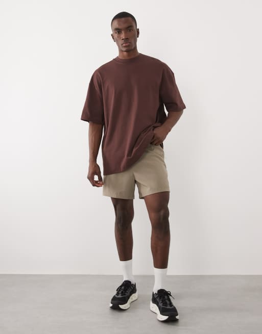 4505 Training Club heavyweight cotton oversized t-shirt in brown, 2 of 5