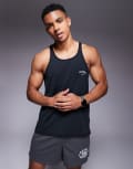 [ASOS] 4505 Training Club mesh stringer singlet in black XS Black