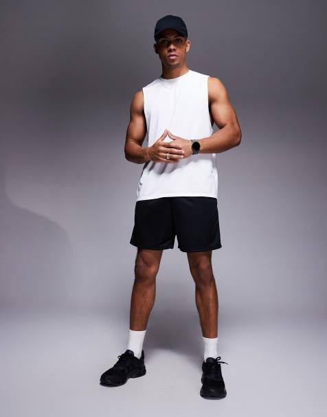 4505 - Trainingsshort van mesh in zwart - view 1