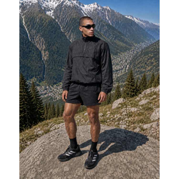 4505 ultra lightweight 1/4 zip running windbreaker jacket with