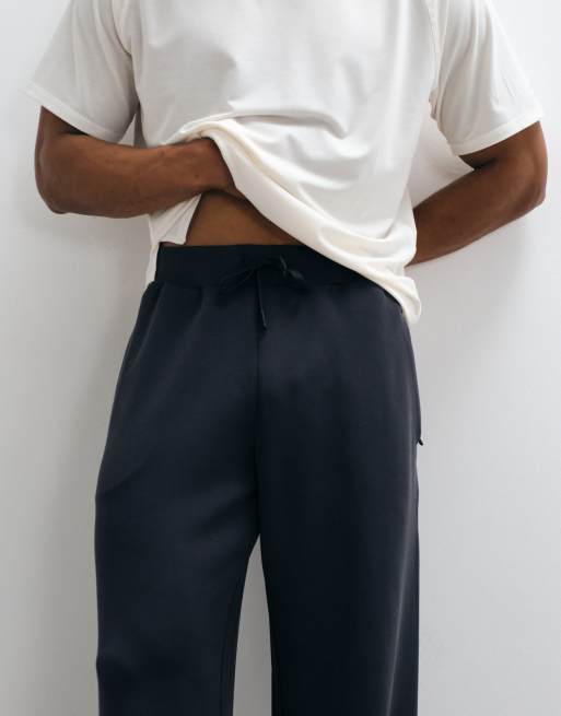 4505 ultra soft modal blend wide leg joggers with zip pockets in black , 2 of 5