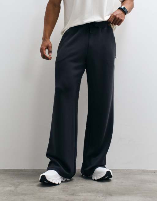 4505 ultra soft modal blend wide leg joggers with zip pockets in black , 4 of 5