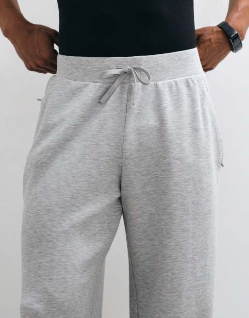 4505 ultra soft modal blend wide leg joggers with zip pockets in grey marl, 4 of 5