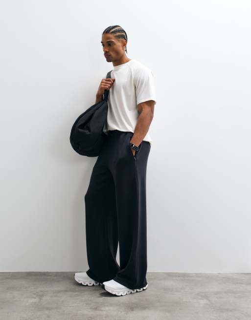 4505 ultra soft modal blend wide leg sweatpants with zip pockets in black , 5 of 5