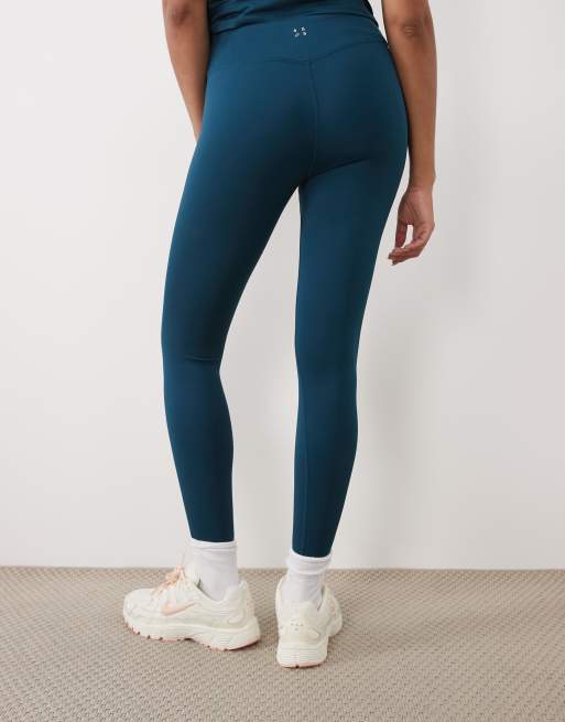 4505 Umstands-Active-Leggings mit hoher Taille, formendem Bund und Innentasche in Petrolblau, 4 von 5