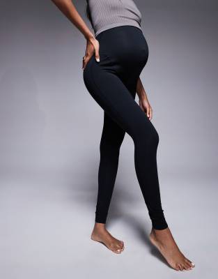 4505 - Umstandsmode - Icon - Weiche Yoga-Leggings in Schwarz mit hohem Bund