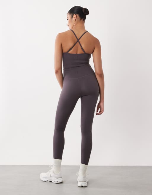 4505 – Umstandsmode – Icon – Weiche Yoga-Leggings in Sturmgrau mit hohem Bund, 3 von 5