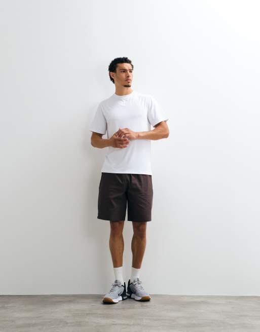 4505 vida ben bomullsripstop 10-tums lyftshorts med dragkedjefickor i brunt, 3 av 5