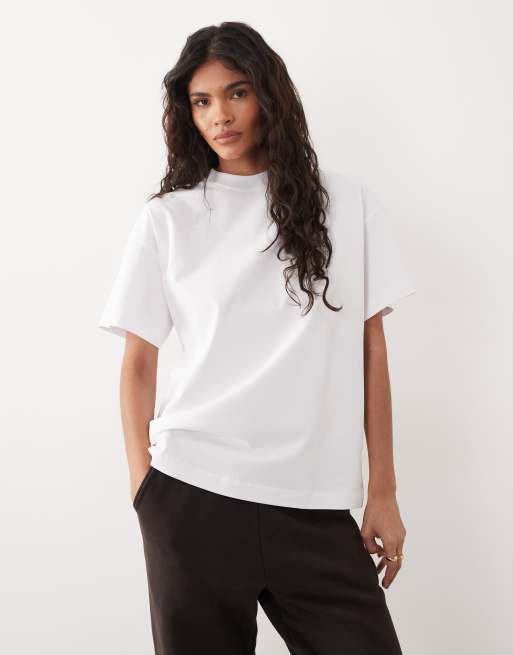 4505 – Vintagevit t-shirt i kraftig bomull och oversize med Studio-tryck baktill, 2 av 4