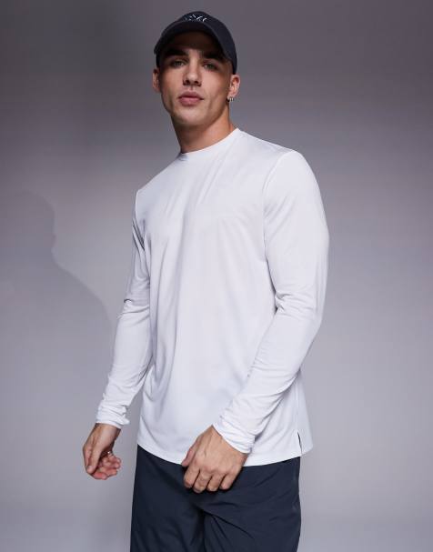 4505 – Vit, långärmad löpar-t-shirt i snabbtorkande material med regular fit - view 1