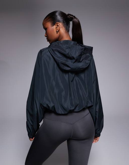 4505 water repellent blouson running jacket with hood and zip pockets in black, 4 of 4
