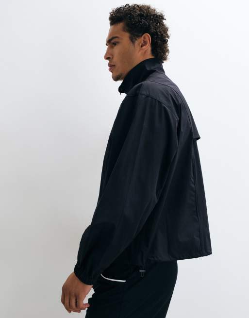 4505 water repellent funnel neck running blouson jacket with zip pockets in black, 3 of 5