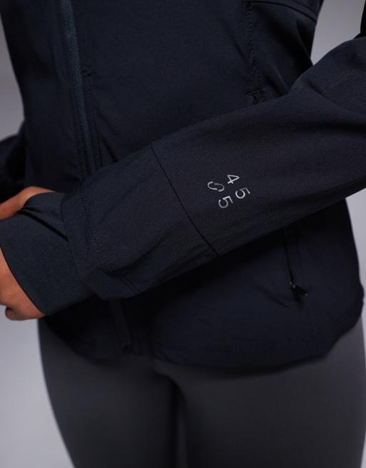 4505 water-repellent slim fit running jacket with hood and zip pockets in black, 2 of 4