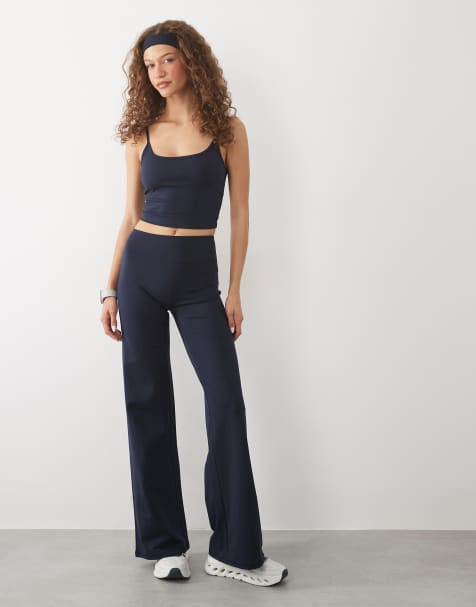 4505 – Weiche Tanzhose in Marineblau mit weitem Bein und niedrigem Bund - view 1