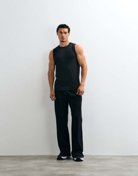 4505 wide leg cotton ripstop lifting pants with zip pockets in black - view 1