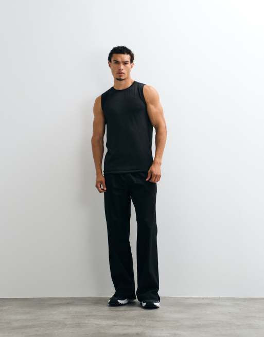 4505 wide leg cotton ripstop lifting pants with zip pockets in black, 2 of 5