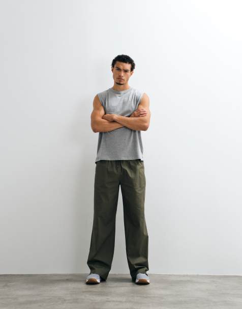 4505 wide leg cotton ripstop lifting pants with zip pockets in olive - view 1
