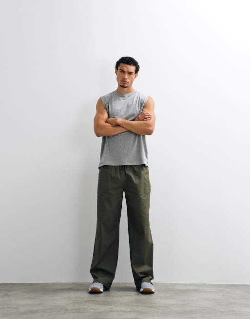4505 wide leg cotton ripstop lifting pants with zip pockets in olive, 3 of 5
