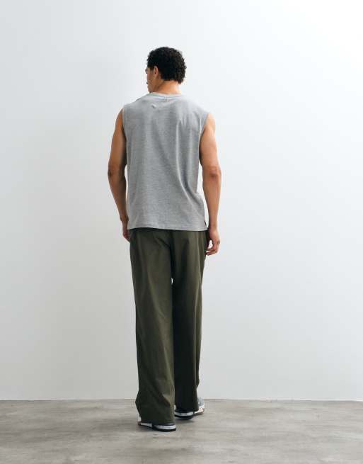 4505 wide leg cotton ripstop lifting pants with zip pockets in olive, 4 of 5