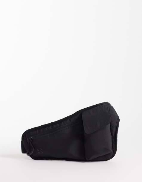 4505 woven running belt with phone holder and reflective detail in black - view 1