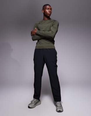 4505 Woven Warm Up Track Sweatpants With Zip Pockets And Adjustable Hem In Black
