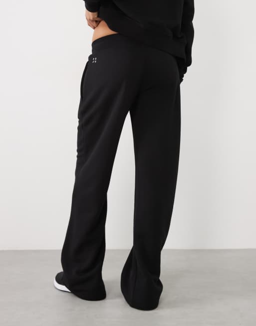 4505 Y2K joggers leggeri da studio a vita bassa neri, 5 di 5