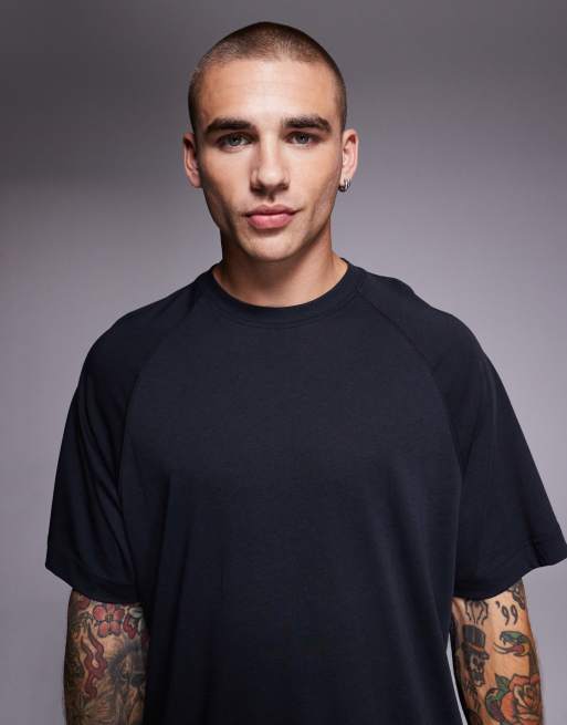 4505 Yoga lightweight quick dry performance oversized t-shirt in black