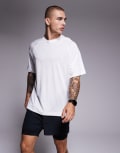 [ASOS] 4505 Yoga lightweight quick dry performance oversized t-shirt in white S White