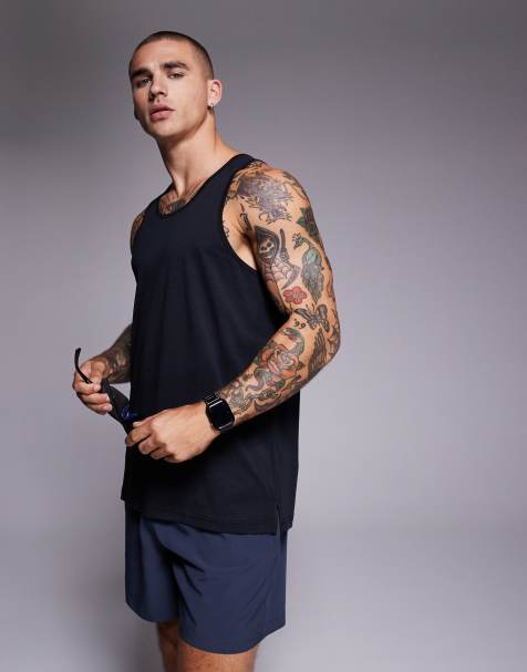 4505 Yoga lightweight quick dry performance racer back tank in black - view 1