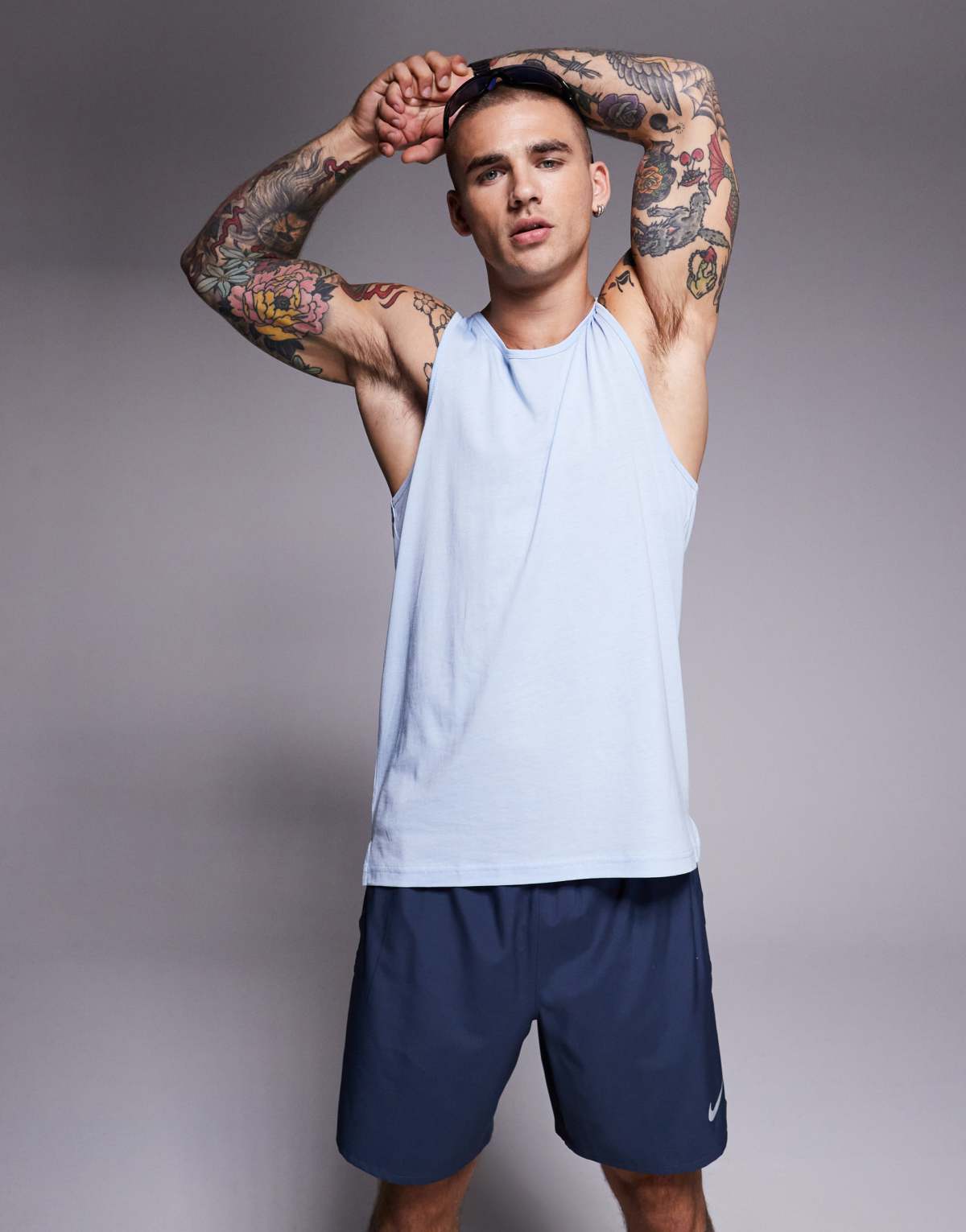 4505 Yoga lightweight quick dry performance racer back tank in sky blue