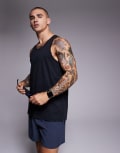 [ASOS] 4505 Yoga lightweight quick dry performance racer back tank top in black XL Black