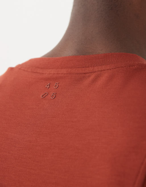 4505 Yoga performance jersey drop armhole quick dry training singlet in rust, 5 of 5