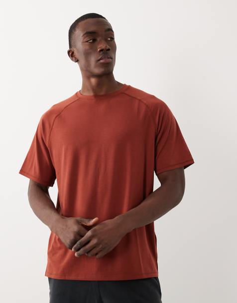 4505 Yoga performance jersey quick dry boxy training t-shirt in rust - view 1