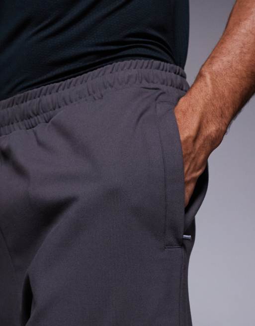 4505 Yoga soft touch 5 inch training shorts with zip pockets in granite grey, 3 of 5