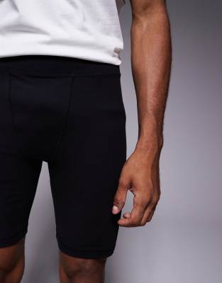 4505 Yoga Soft Touch Training Half Tights With Drawstring Waist In Black