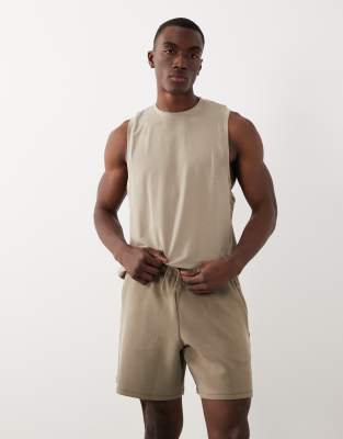 4505 Yoga Ultra Soft Modal Blend Training Shorts With Zipper Pockets In Neutral