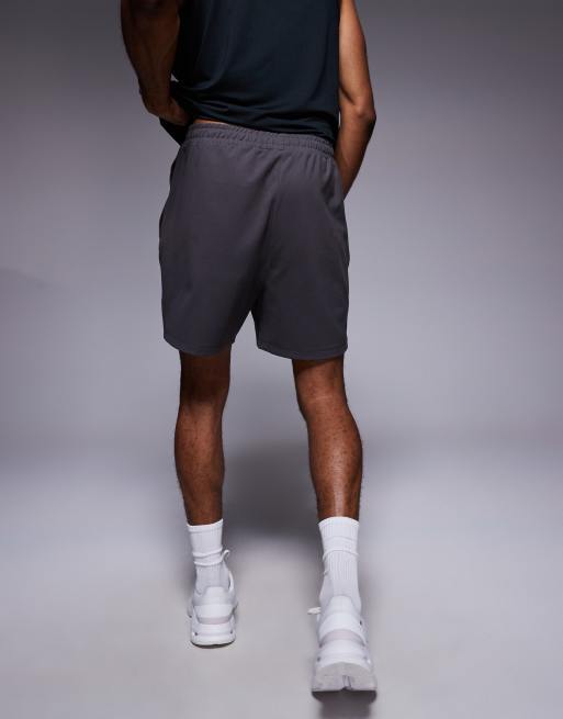 4505 - Yoga - Zachte 5 inch trainingsshort met ritszakken in granietgrijs, 4 van 5