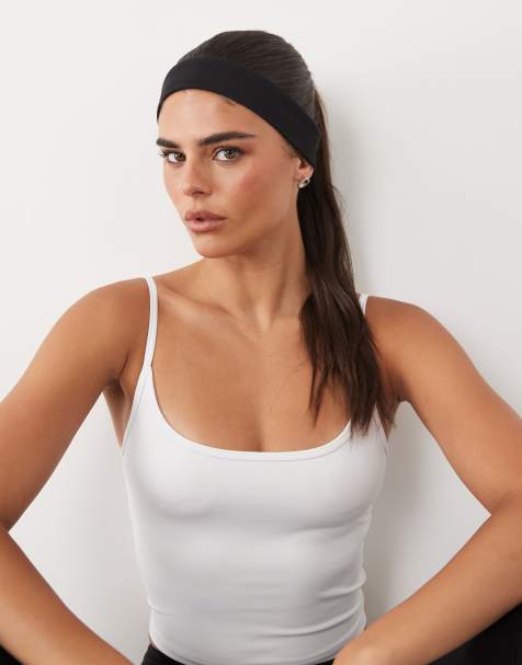 4505 - Zachte smalle yoga hoofdband in zwart - view 1