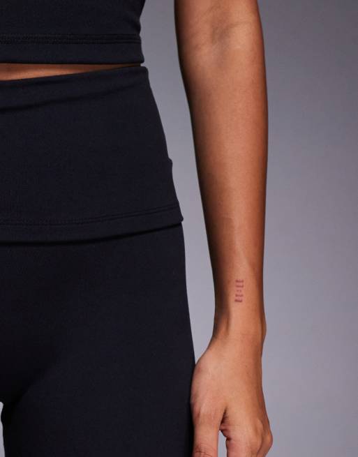 4505 - Zachte yoga-legging met omgeslagen taille in zwart, 5 van 5