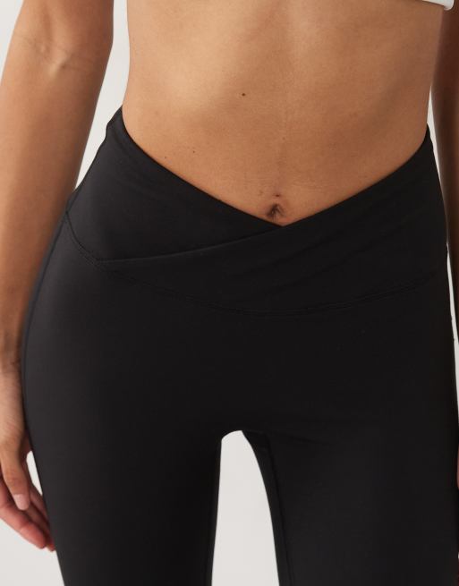 4505 zachte yoga legging met omslag in zwart, 3 van 5