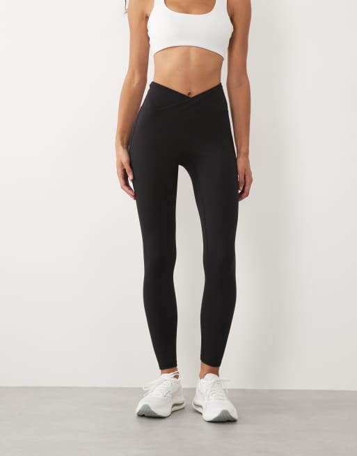 4505 zachte yoga legging met omslag in zwart, 5 van 5