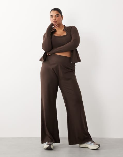 4505 Curve - Icon - Pantalon de danse ample en tissu doux à taille haute - Chocolat - view 1