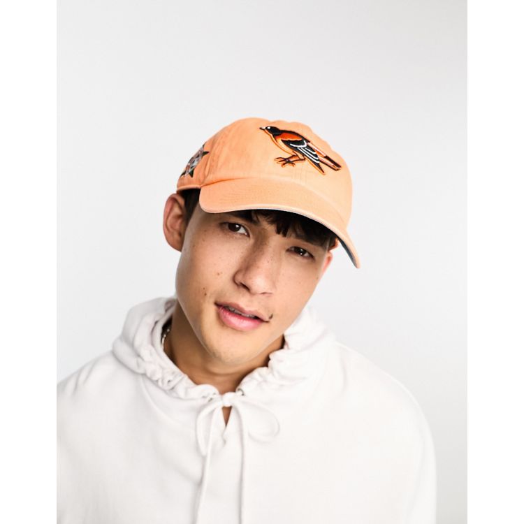 47 Brand Baltimore Orioles baseball cap in washed orange with logo and  badge embroidery
