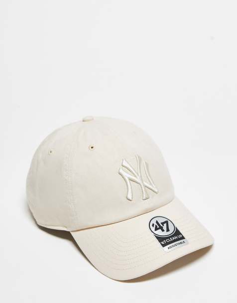 47 Brand – Baseballkappe in Wollweiß mit farblich abgestimmtem „NY Yankees“-Logo und „Clean Up“-Motiv - view 1