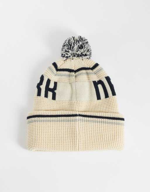 47 Brand - Bonnet en maille à revers avec logo NY baseball - Crème, 3 de 3